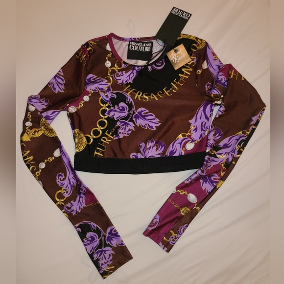 VERSACE CHAIN COUTURE CROP TOP - Size 44 💜 BEAUTIFUL!